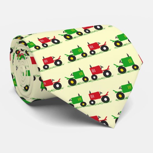 Stropdas rode en groene tractor (Opgerold)