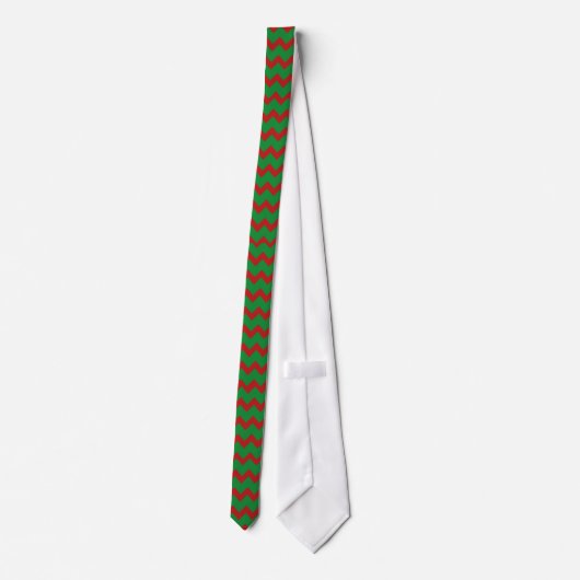 Stropdas Rode Groene Chevrons (Achterkant)