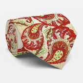 Stropdas Rood en Limoen Paisley Wedding (Opgerold)