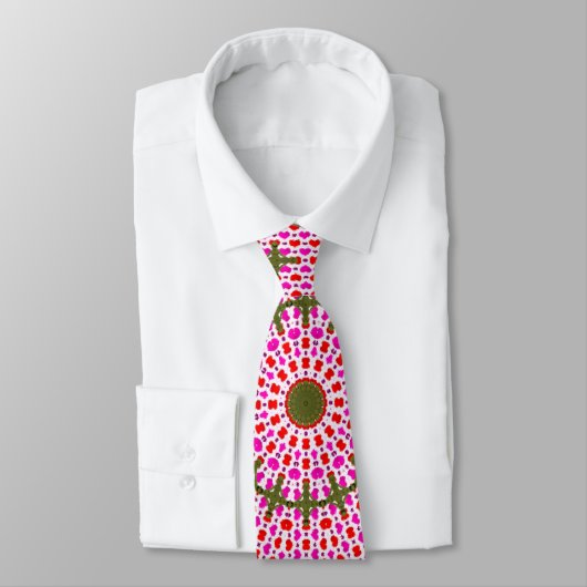 Stropdas roze en groen Mandala Pattern (Gebonden)