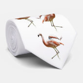 Stropdas roze flamingos (Opgerold)