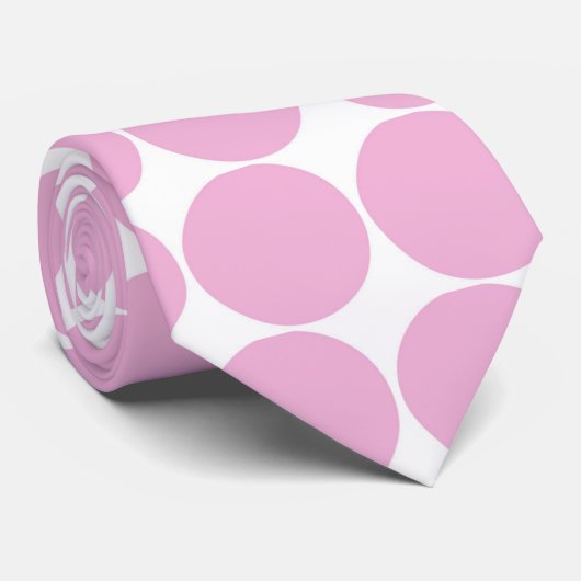 Stropdas Roze poladot (Opgerold)