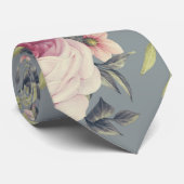 Stropdas  roze rozen bloemen (Opgerold)