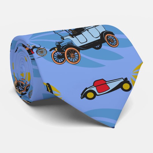 Stropdas schattig met Antiek auto's ontwerp (Opgerold)