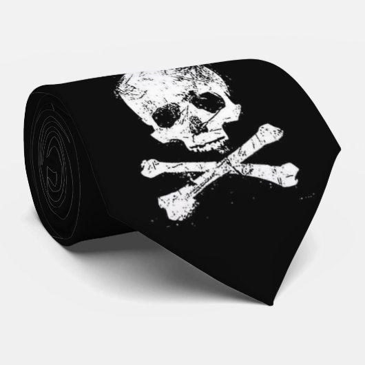 Stropdas Skull&CrossBones (Opgerold)