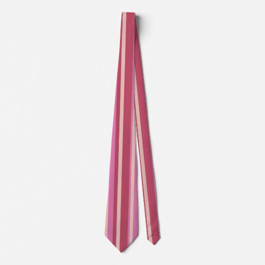 Stropdas stripes roze gele beige lijnen (Voorkant)