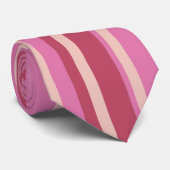 Stropdas stripes roze gele beige lijnen (Opgerold)