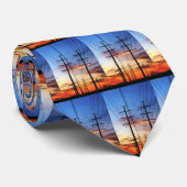 Stropdas stroomkabel met zonsondergang (Opgerold)