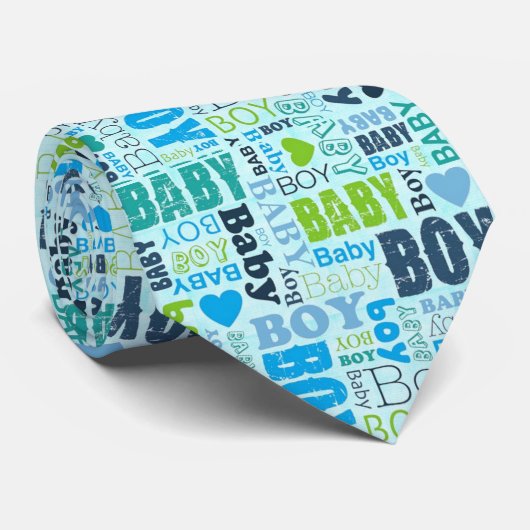 Stropdas ter bekendmaking van de geboorte - Jongen (Opgerold)
