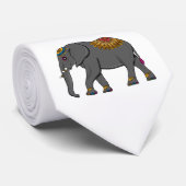 Stropdas Thais olifantenpatroon (Opgerold)