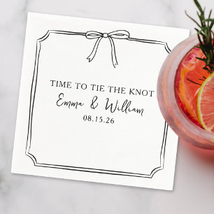 "Stropdas The Knot" Elegante Bow Custom Name Weddi Servet