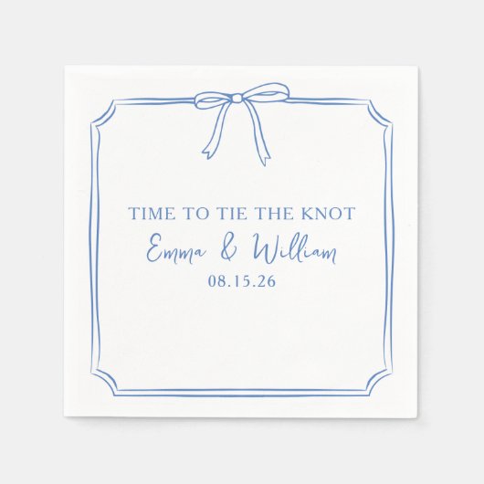 "Stropdas The Knot" Elegante Bow Dusty Blue Weddin Servet (Voorkant)