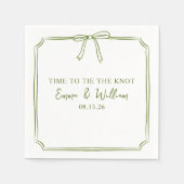 "Stropdas The Knot" Elegante Bow Simple Olive Wedd Servet (Voorkant)