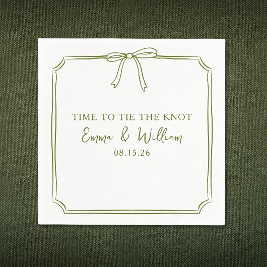 "Stropdas The Knot" Elegante Bow Simple Olive Wedd Servet