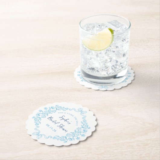 "Stropdas the Knot" Iets blauw Bow Vrijgezellenfee Kartonnen Onderzetters (Insitu)