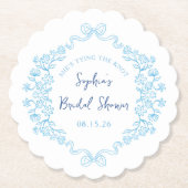 "Stropdas the Knot" Iets blauw Bow Vrijgezellenfee Kartonnen Onderzetters (Voorkant)