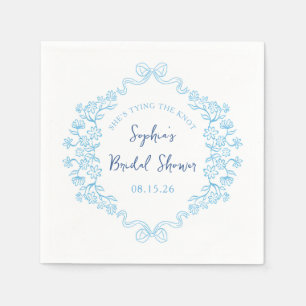 "Stropdas the Knot" Iets blauw Bow Vrijgezellenfee Servet