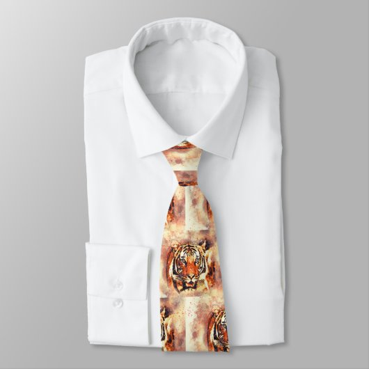 Stropdas Tiger Masculine Tigers Cat Print Pattern (Gebonden)