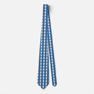 stropdas "Trending Blue and White Gingham Check"