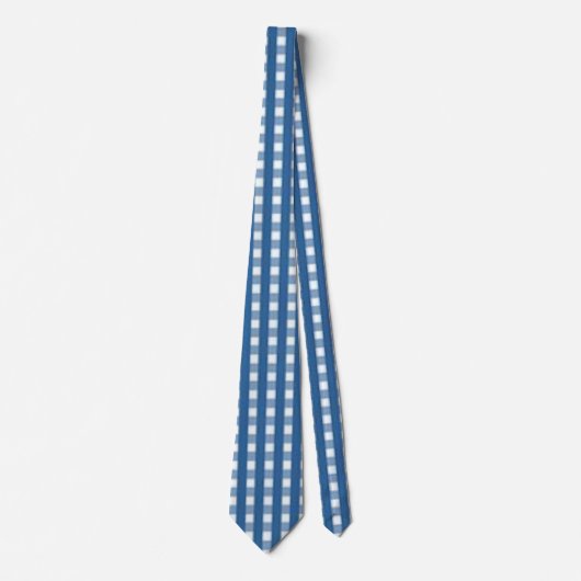 stropdas "Trending Blue and White Gingham Check" (Voorkant)