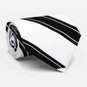 Stropdas / Triple Stripe Black op wit patroon (Opgerold)