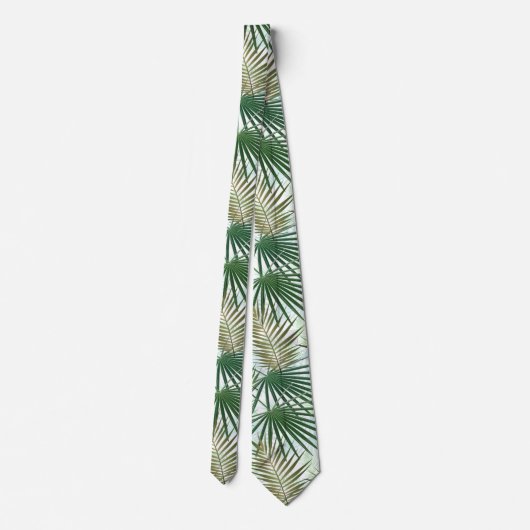 Stropdas tropische palmgroene bladeren (Achterkant)