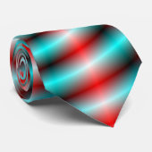 Stropdas Turquoise en Red Spiral Rays (Opgerold)