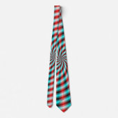 Stropdas Turquoise en Red Spiral Rays (Achterkant)