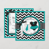 Stropdas Tutu Chevron Baby shower Kaart (Voorkant / Achterkant)