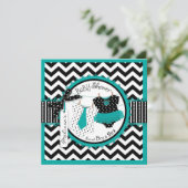 Stropdas Tutu Chevron Baby shower Kaart (Staand voorkant)