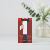 stropdas tuxedo fork chef catering visitekaartjes (Staand voorkant)