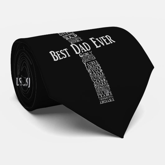 Stropdas vaderdag, beste vader ooit, Christelijk S (Opgerold)