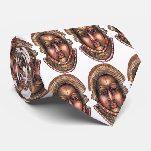 Stropdas van Afrikaanse maskers (Opgerold)