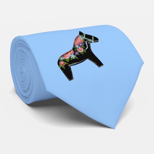 Stropdas van Black Dala Horse (Opgerold)