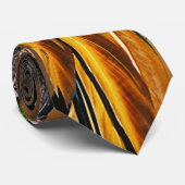 Stropdas van blauwe en gouden ara's (Opgerold)