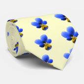 Stropdas van Blue Pansy Floral (Opgerold)