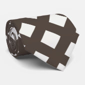 Stropdas van Brown en Cream Gingham (Opgerold)