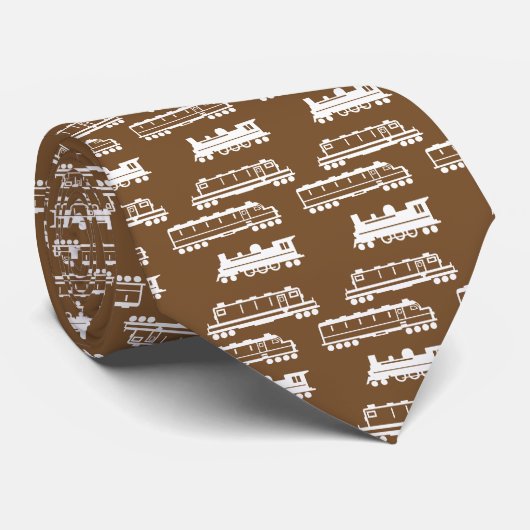 Stropdas van bruine locomotief (Opgerold)