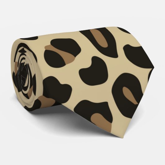 Stropdas van bruine luipaard, cheetah-vingerafdruk (Opgerold)