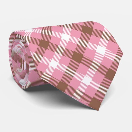 Stropdas van bruine, roze en witte Mannen (Opgerold)