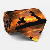 Stropdas van Cowboy en Wild Stallion (Opgerold)