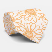 Stropdas van Daisies, Oranje bloemen (Opgerold)