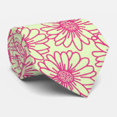 Stropdas van Daisies, roze bloemen (Opgerold)