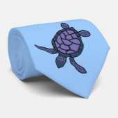 Stropdas van de blauwvintonijn-paarse Honu-zee (Opgerold)
