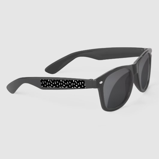Stropdas van de Hart Dog-poten en bot Black Canvas Zonnebrillen (Rechts)