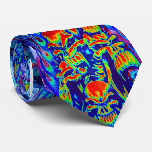 Stropdas van de Heat Map Skulls (Opgerold)