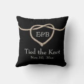 Stropdas van de Knot Black Wedding Pillow Kussen (Achterkant)