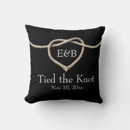 Stropdas van de Knot Black Wedding Pillow Kussen