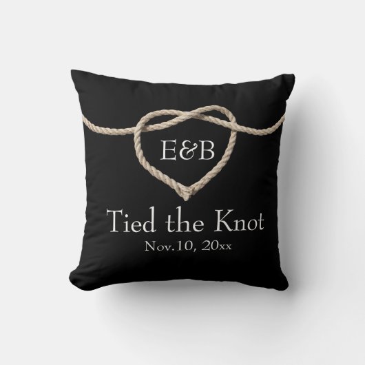 Stropdas van de Knot Black Wedding Pillow Kussen (Voorkant)