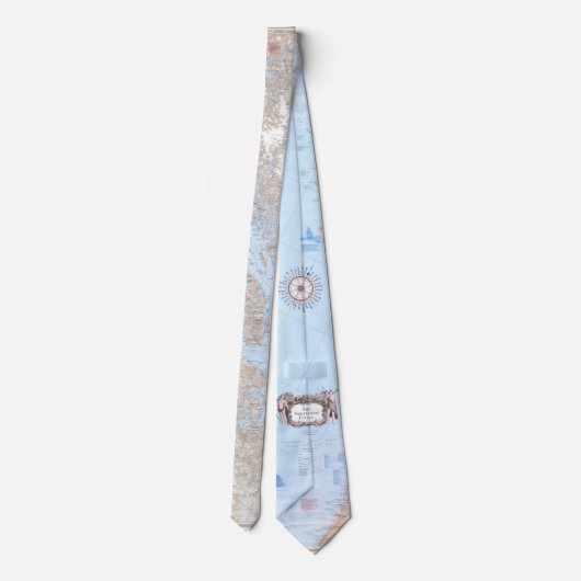 Stropdas van de kustkaart van het noordwesten van  (Achterkant)